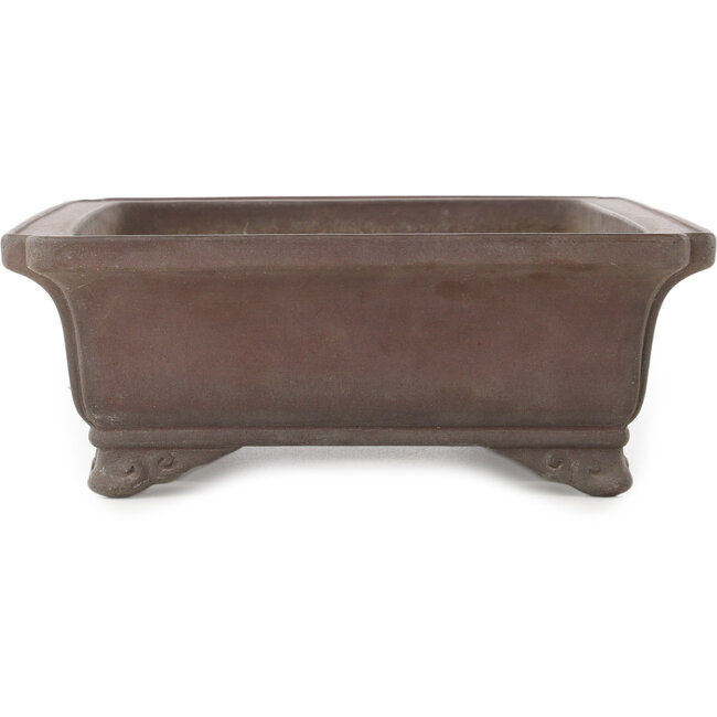 Rectangular unglazed bonsai pot by Yamaaki - 368 x 280 x 100 mm