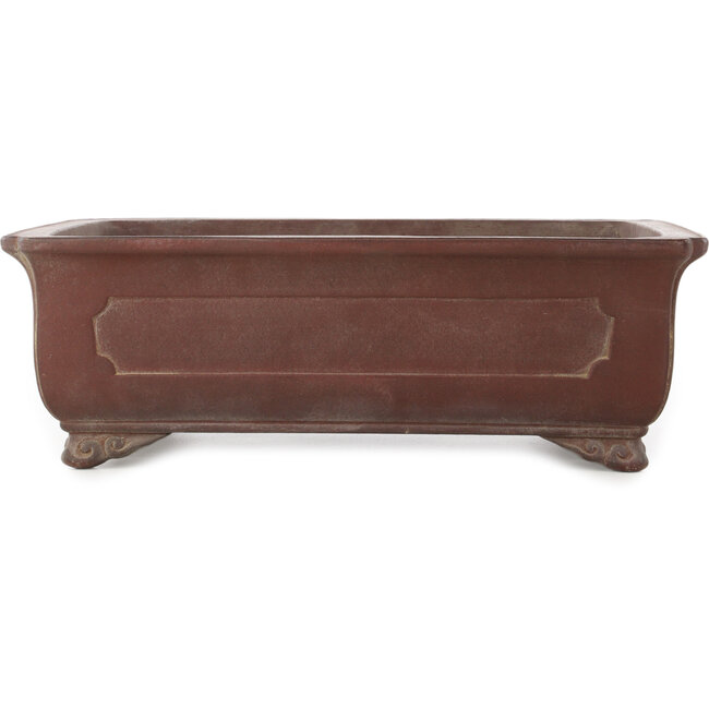Rectangular unglazed bonsai pot by Yamaaki - 380 x 280 x 120 mm