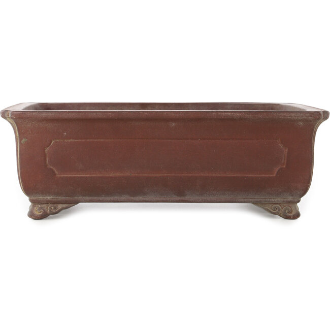 Rectangular unglazed bonsai pot by Yamaaki - 380 x 280 x 120 mm