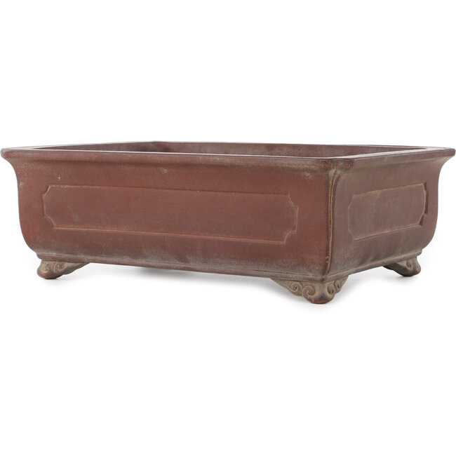 Rectangular unglazed bonsai pot by Yamaaki - 380 x 280 x 120 mm