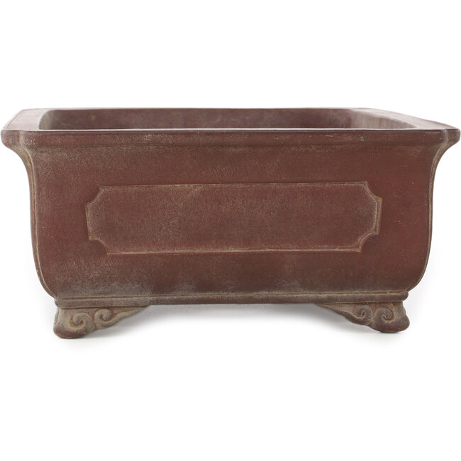 Maceta rectangular para bonsái sin esmaltar de Yamaaki - 380 x 280 x 120 mm