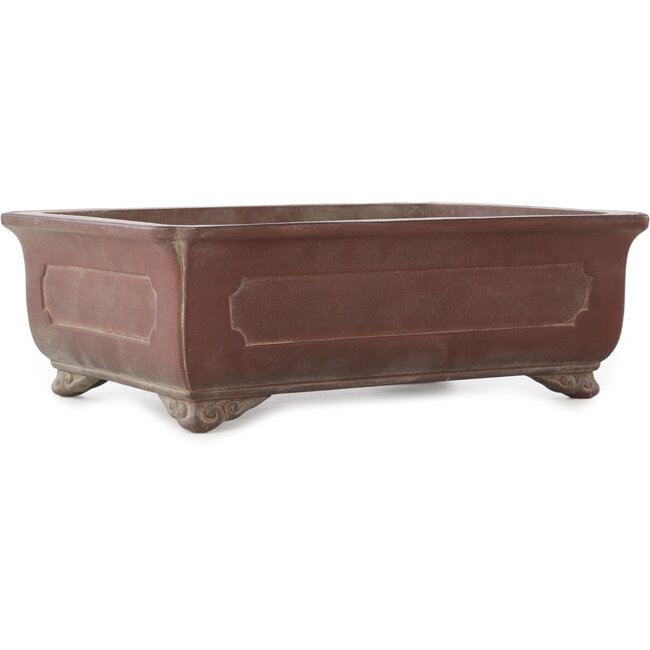 Pot à bonsaï rectangulaire non émaillé de Yamaaki - 380 x 280 x 120 mm