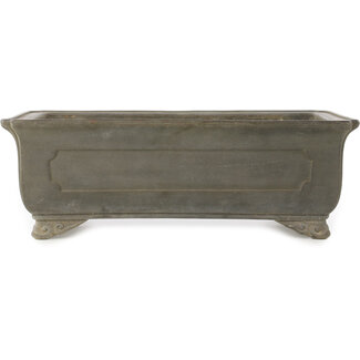  Yamaaki 380 mm rectangular unglazed bonsai pot by Yamaaki, Tokoname, Japan