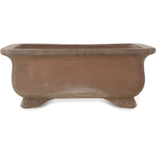 Maceta rectangular sin esmaltar para bonsái de Keizan - 405 x 312 x 150 mm