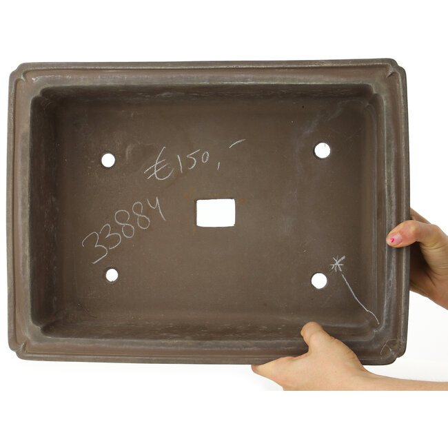 Maceta rectangular sin esmaltar para bonsái - 410 x 308 x 130 mm