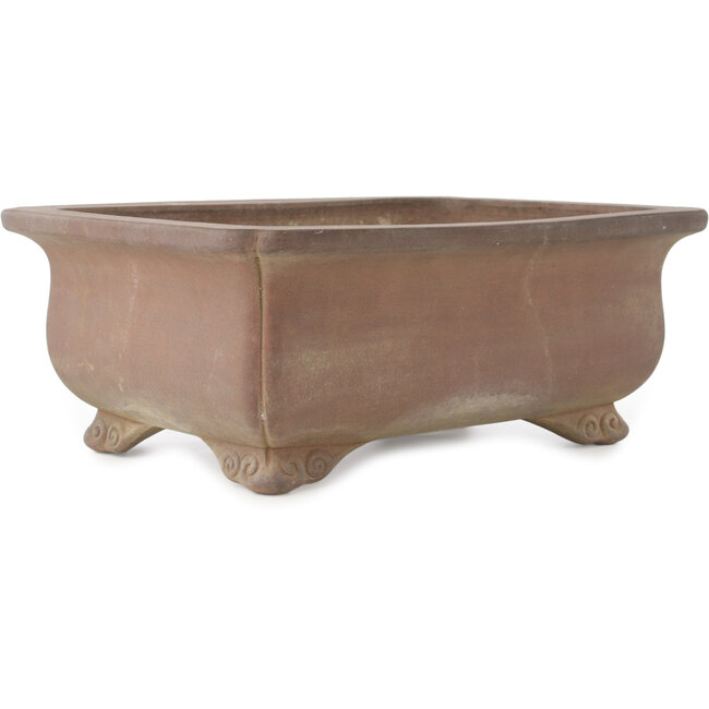 Rectangular unglazed bonsai pot by Keizan - 405 x 312 x 150 mm