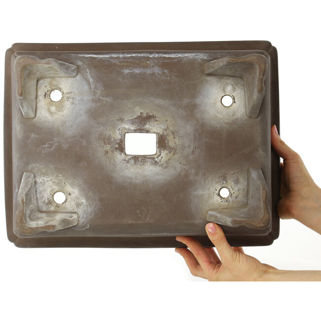 Rectangular unglazed bonsai pot - 410 x 308 x 130 mm