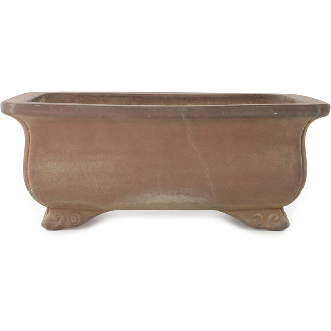 Rectangular unglazed bonsai pot by Keizan - 405 x 312 x 150 mm