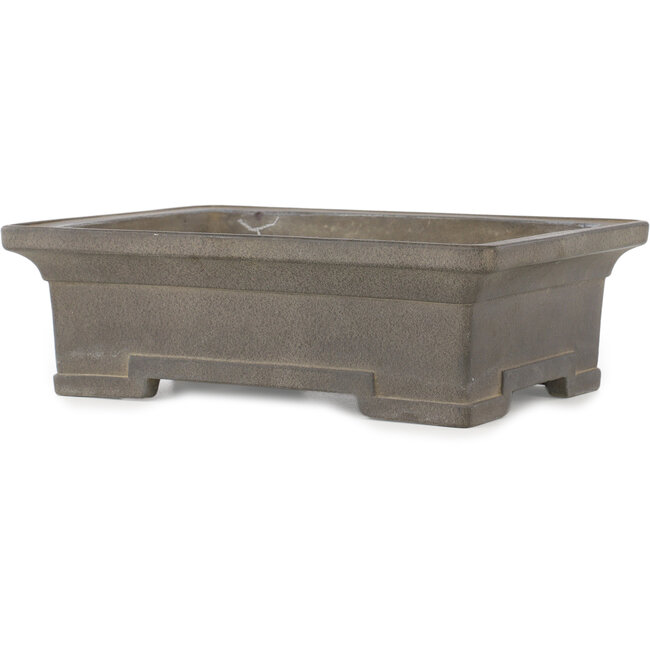 Rectangular unglazed bonsai pot by Yamaaki - 312 x 227 x 98 mm
