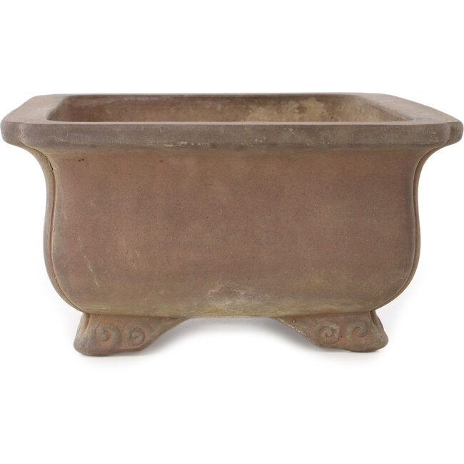Rechthoekige ongeglazuurde bonsaipot van Keizan - 405 x 312 x 150 mm