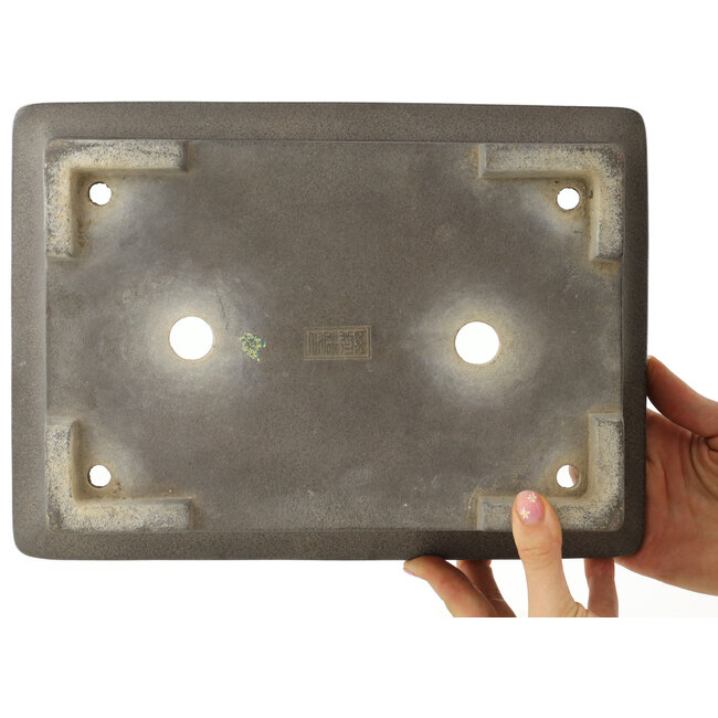 Pot à bonsaï rectangulaire non émaillé de Yamaaki - 312 x 227 x 98 mm