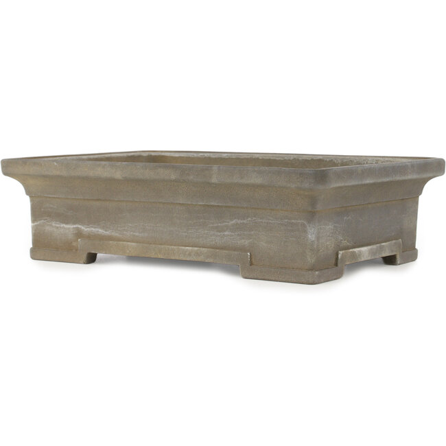 Rechthoekige ongeglazuurde bonsaipot van Yamaaki - 307 x 218 x 83 mm