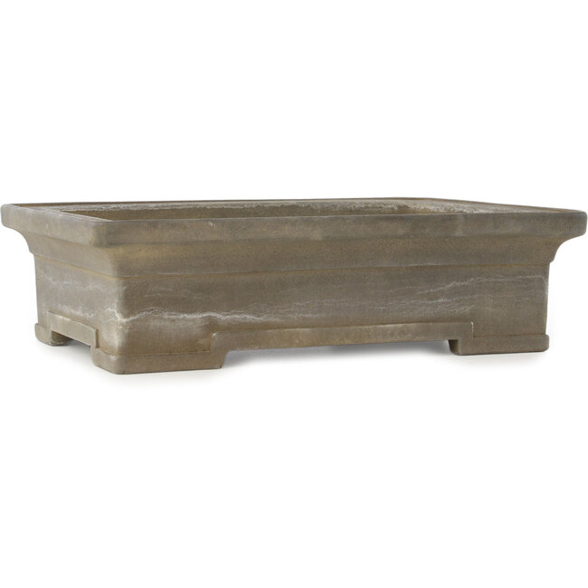 Rectangular unglazed bonsai pot by Yamaaki - 307 x 218 x 83 mm