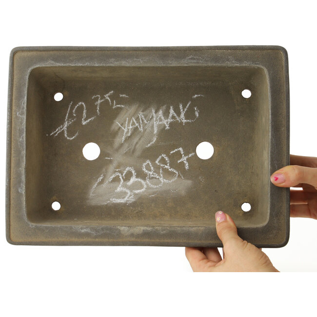 Maceta rectangular sin esmaltar para bonsái de Yamaaki - 307 x 218 x 83 mm