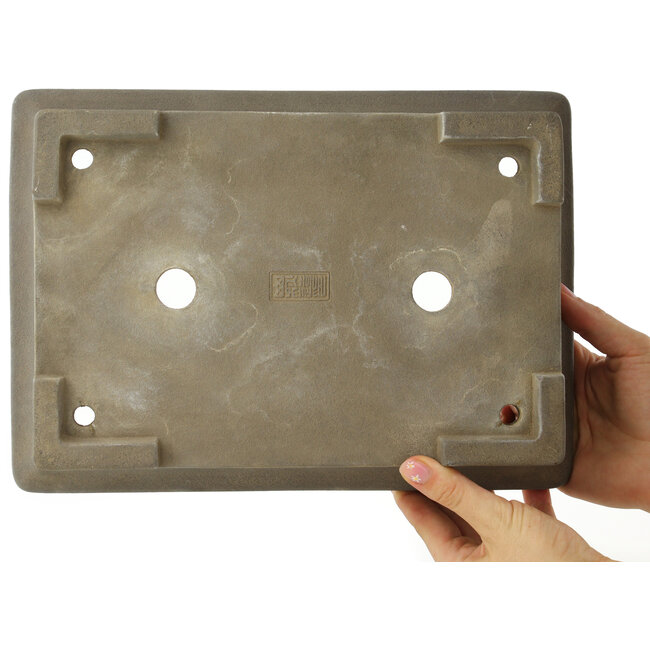Maceta rectangular sin esmaltar para bonsái de Yamaaki - 307 x 218 x 83 mm