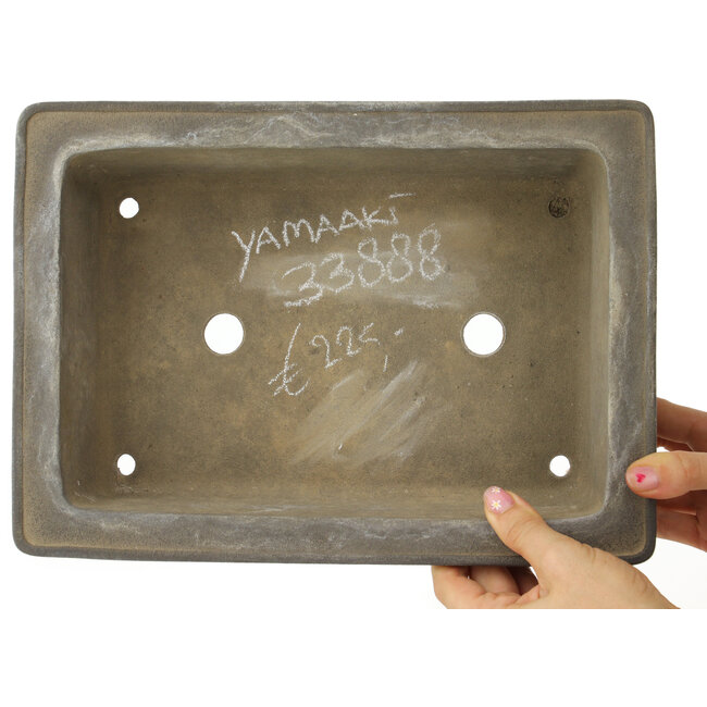 Maceta rectangular sin esmaltar para bonsái de Yamaaki - 308 x 222 x 83 mm