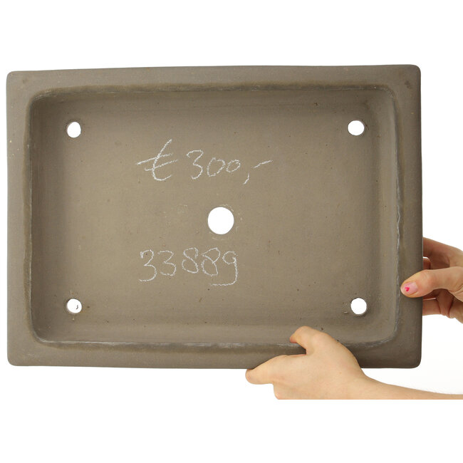 Maceta rectangular sin esmaltar para bonsái - 402 x 294 x 65 mm
