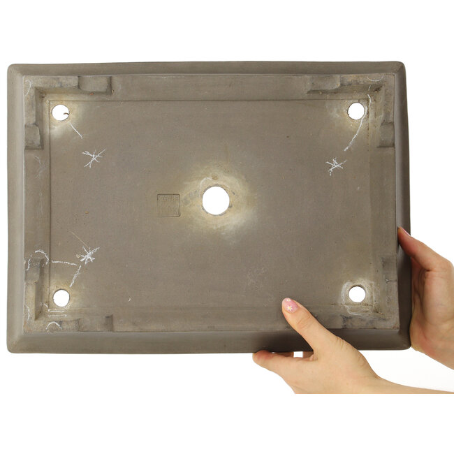 Maceta rectangular sin esmaltar para bonsái - 402 x 294 x 65 mm