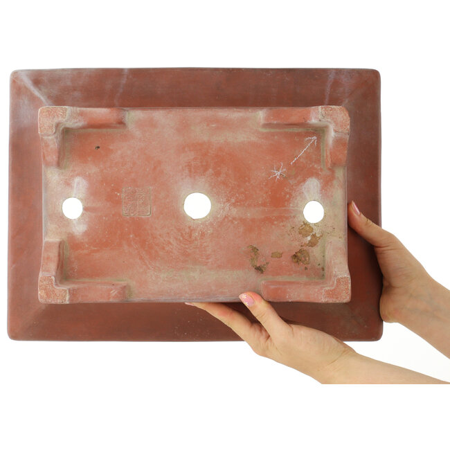 Pot à bonsaï rectangulaire non émaillé par Izumi - 391 x 286 x 167 mm