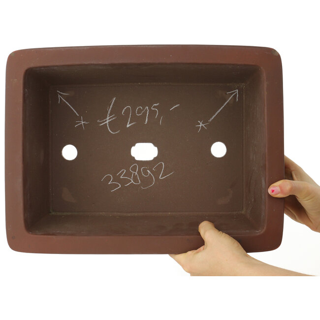 Maceta rectangular sin esmaltar para bonsái - 382 x 286 x 155 mm