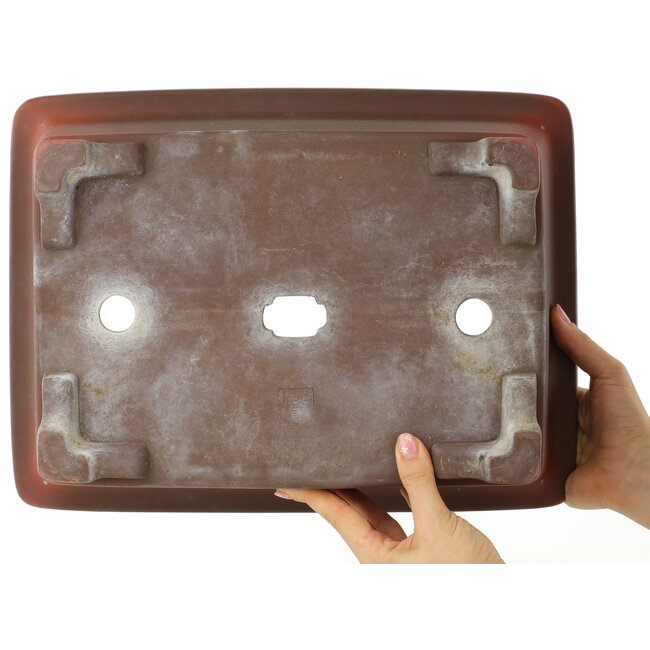 Maceta rectangular sin esmaltar para bonsái - 382 x 286 x 155 mm