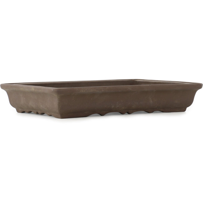 Rechthoekige ongeglazuurde bonsaipot van Yamaaki - 328 x 212 x 53 mm