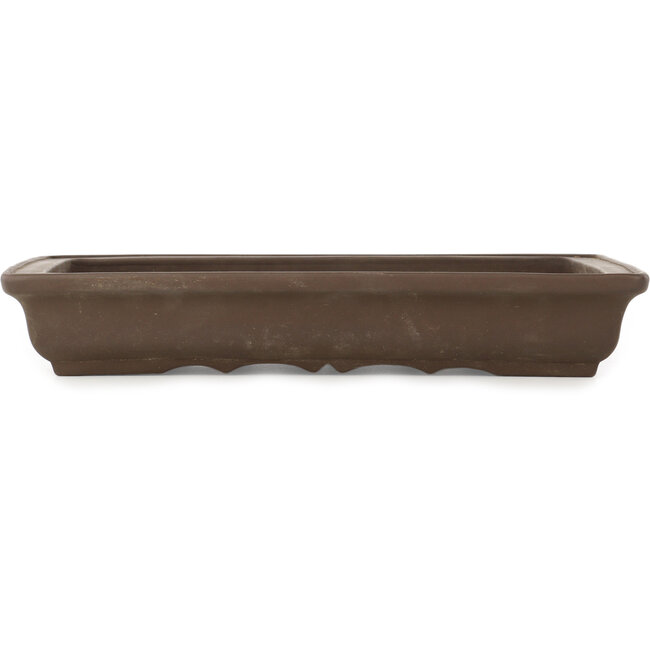 Rectangular unglazed bonsai pot by Yamaaki - 328 x 212 x 53 mm