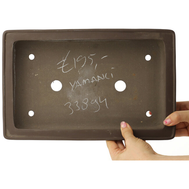Maceta rectangular sin esmaltar para bonsái de Yamaaki - 328 x 212 x 53 mm