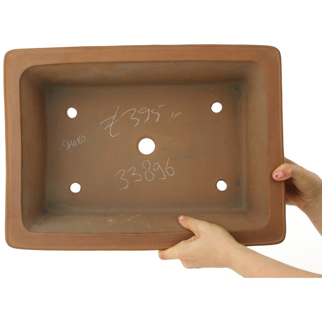 Maceta rectangular sin esmaltar para bonsái de Shoko - 430 x 315 x 122 mm