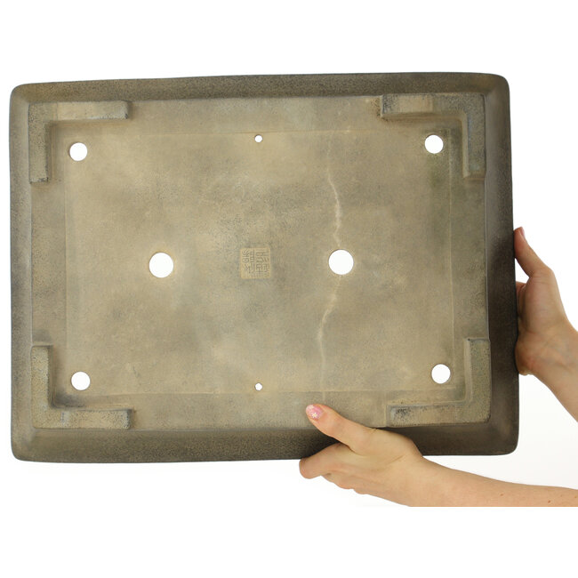 Rechthoekige ongeglazuurde bonsaipot van Koyou - 480 x 370 x 110 mm