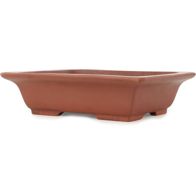 Rectangular unglazed bonsai pot by Shoko - 303 x 243 x 80 mm