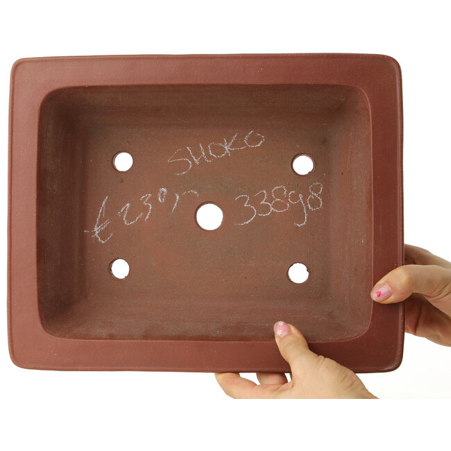 Maceta rectangular sin esmaltar para bonsái de Shoko - 303 x 243 x 80 mm