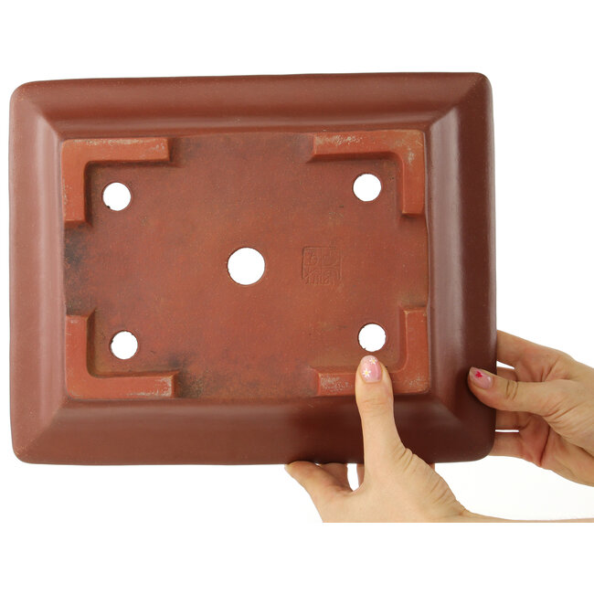Maceta rectangular sin esmaltar para bonsái de Shoko - 303 x 243 x 80 mm