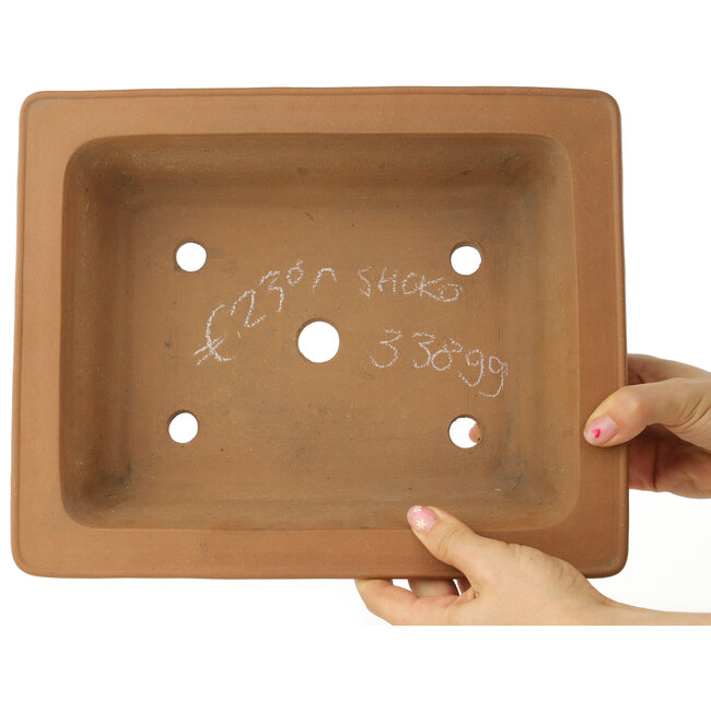 Pot à bonsaï rectangulaire non émaillé de Shoko - 305 x 245 x 78 mm