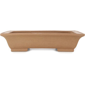 Keizan Maceta rectangular sin esmaltar para bonsái de 313 mm de Keizan, Tokoname, Japón
