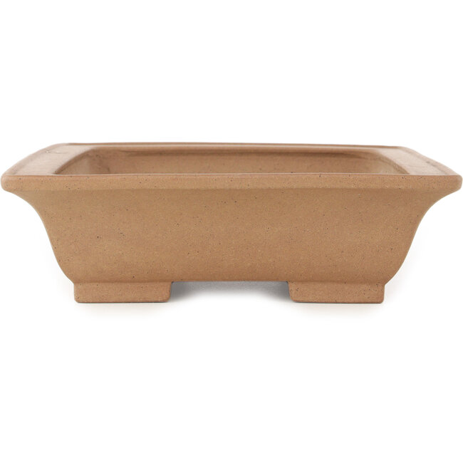 Rectangular unglazed bonsai pot by Keizan - 313 x 238 x 70 mm