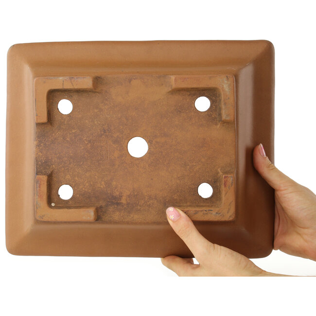 Maceta rectangular sin esmaltar para bonsái de Shoko - 305 x 245 x 78 mm