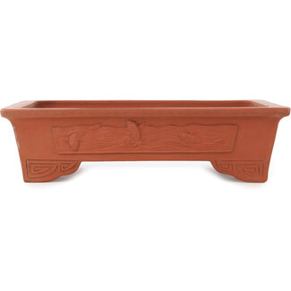 Shoko 465 mm rectangular unglazed bonsai pot by Shoko, Tokoname, Japan