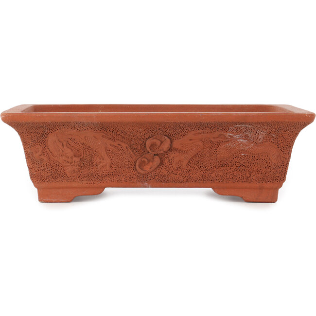 Rectangular unglazed bonsai pot by Izumi - 355 x 255 x 105 mm