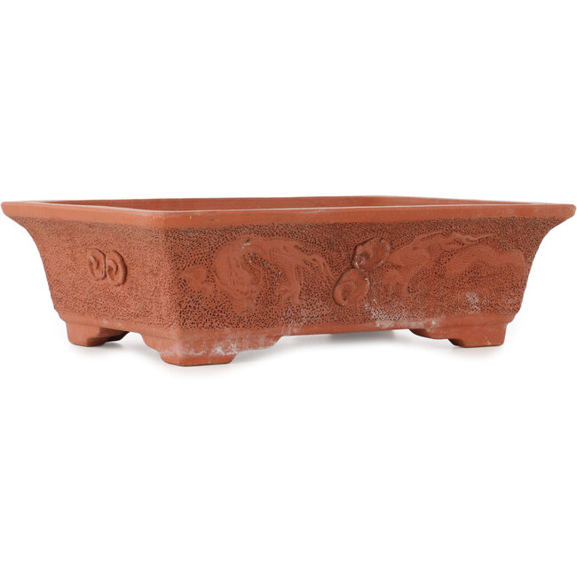 Rectangular unglazed bonsai pot by Izumi - 355 x 255 x 105 mm
