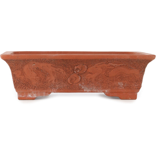 Maceta rectangular sin esmaltar para bonsái de Izumi - 355 x 255 x 105 mm