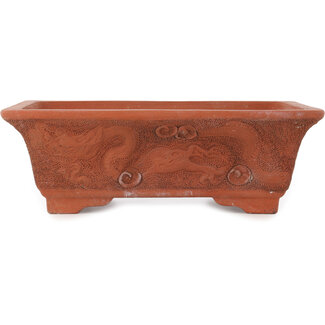 Izumi Vaso bonsai rettangolare non smaltato da 410 mm di Izumi, Giappone