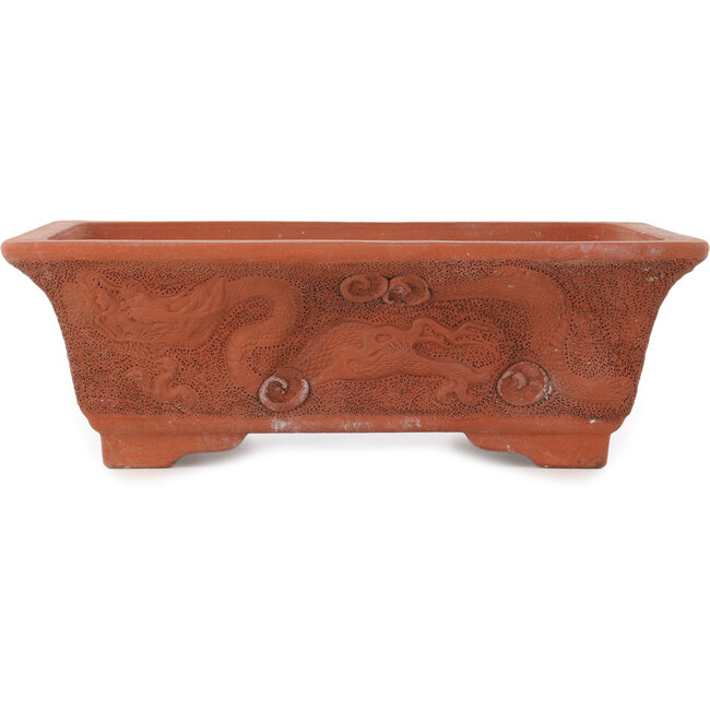 Rectangular unglazed bonsai pot by Izumi - 410 x 310 x 135 mm