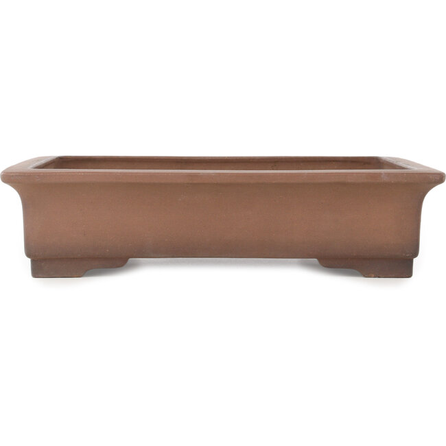 Rectangular unglazed bonsai pot by Sanpo - 470 x 370 x 110 mm