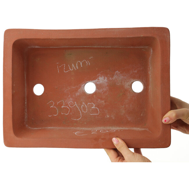 Maceta rectangular sin esmaltar para bonsái de Izumi - 355 x 255 x 105 mm