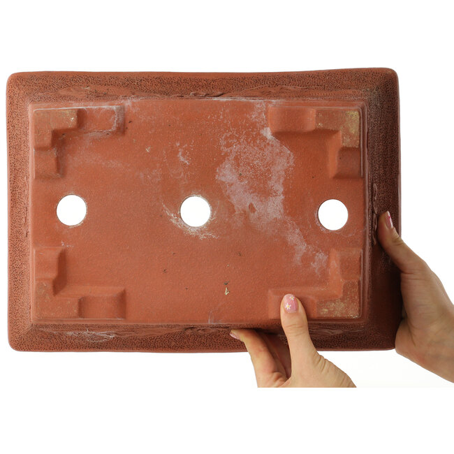 Rectangular unglazed bonsai pot by Izumi - 355 x 255 x 105 mm