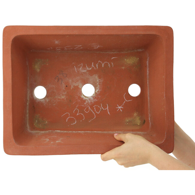 Maceta rectangular sin esmaltar para bonsái de Izumi - 410 x 310 x 135 mm