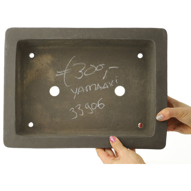 Pot à bonsaï rectangulaire non émaillé de Yamaaki - 353 x 260 x 90 mm