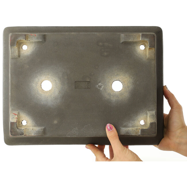 Pot à bonsaï rectangulaire non émaillé de Yamaaki - 353 x 260 x 90 mm