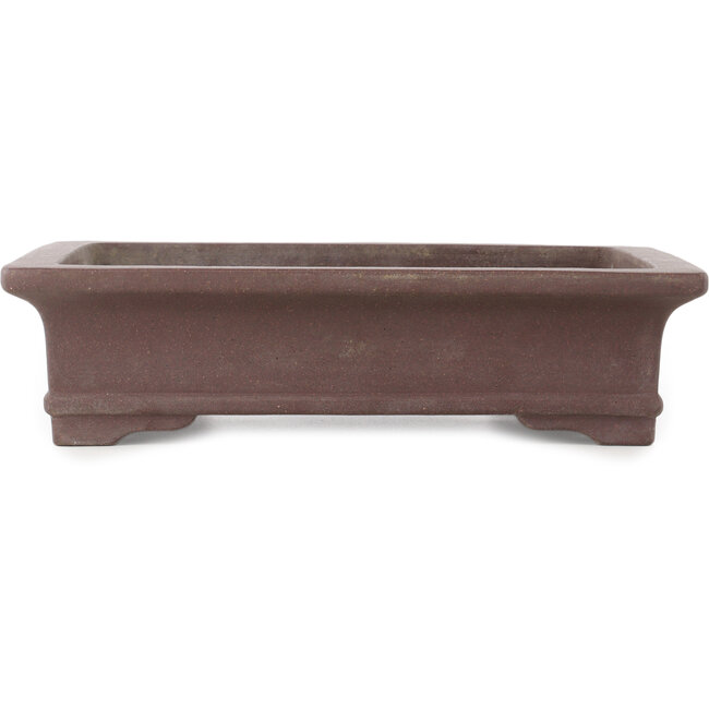 Maceta rectangular sin esmaltar para bonsái de Yamaaki - 360 x 268 x 90 mm